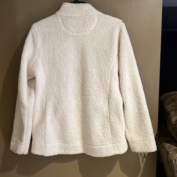 Calvin Klein Women’s Fleece Full Zip Jacket in Winter White Sz Large - Picture 9 of 10